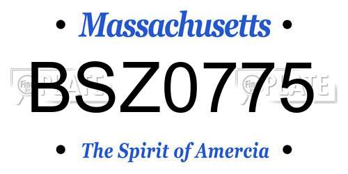 BSZ0775 Massachusetts License Plate