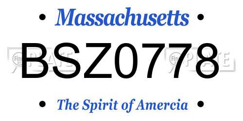 BSZ0778 Massachusetts License Plate