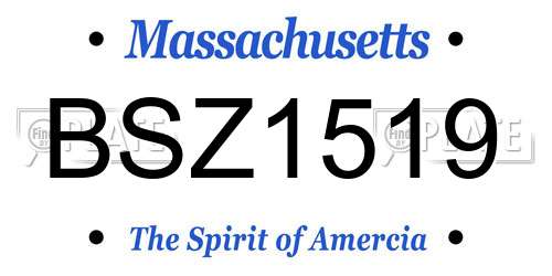 BSZ1519 Massachusetts License Plate