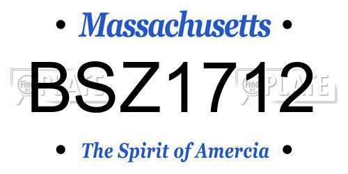 BSZ1712 Massachusetts License Plate