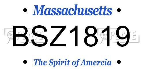 BSZ1819 Massachusetts License Plate