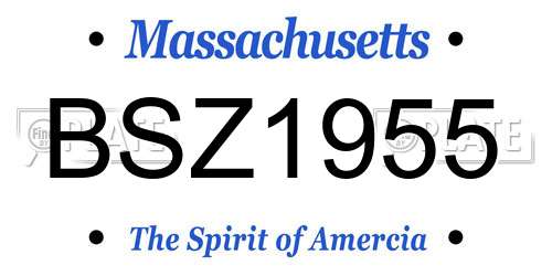 BSZ1955 Massachusetts License Plate
