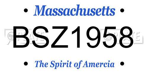 BSZ1958 Massachusetts License Plate