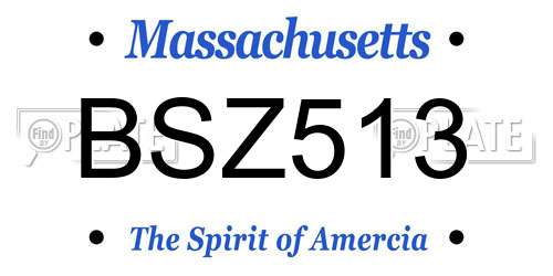 BSZ513 Massachusetts License Plate