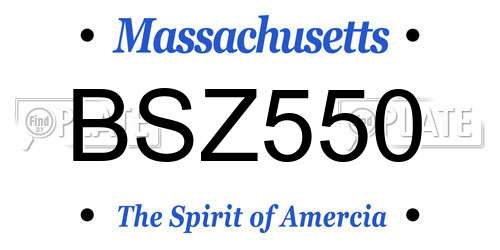 BSZ550 Massachusetts License Plate