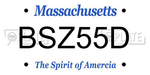 BSZ55D Massachusetts License Plate