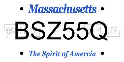 BSZ55Q Massachusetts License Plate
