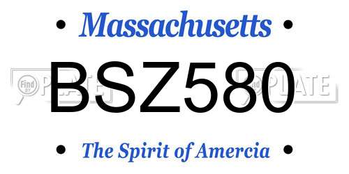 BSZ580 Massachusetts License Plate