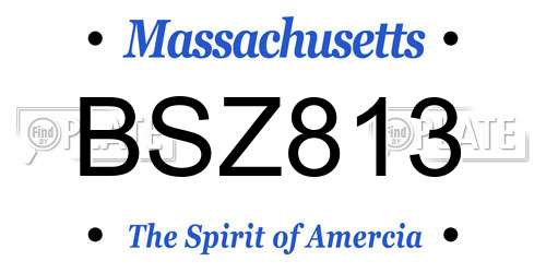 BSZ813 Massachusetts License Plate