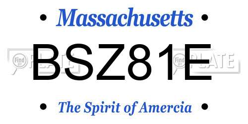 BSZ81E Massachusetts License Plate