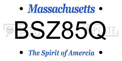 BSZ85Q Massachusetts License Plate