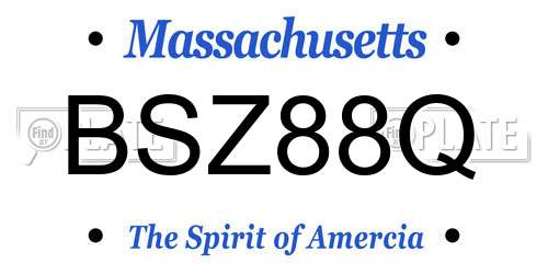 BSZ88Q Massachusetts License Plate