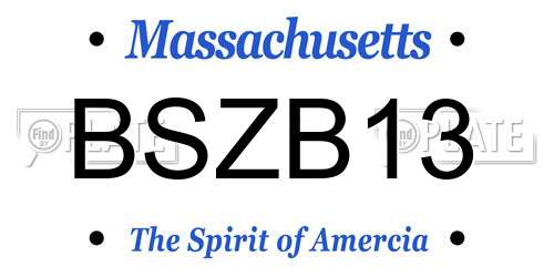 BSZB13 Massachusetts License Plate