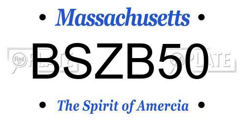 BSZB50 Massachusetts License Plate