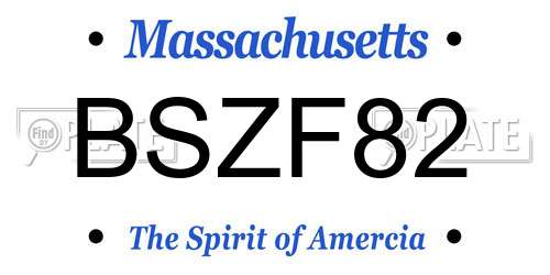 BSZF82 Massachusetts License Plate
