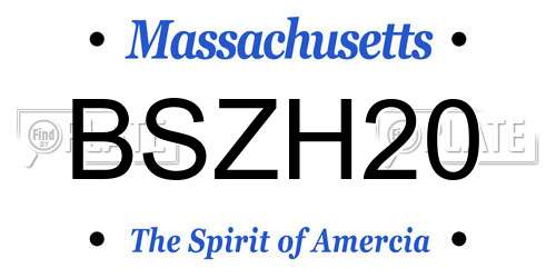 BSZH20 Massachusetts License Plate