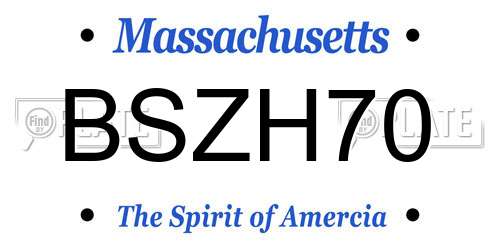 BSZH70 Massachusetts License Plate