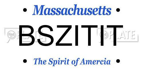 BSZITIT Massachusetts License Plate