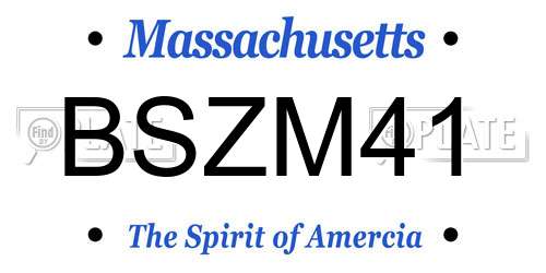 BSZM41 Massachusetts License Plate