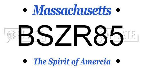 BSZR85 Massachusetts License Plate