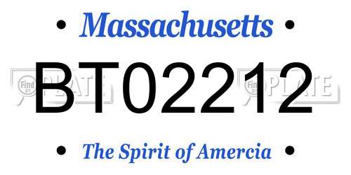BT02212 Massachusetts License Plate