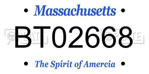 BT02668 Massachusetts License Plate