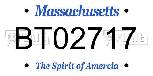 BT02717 Massachusetts License Plate