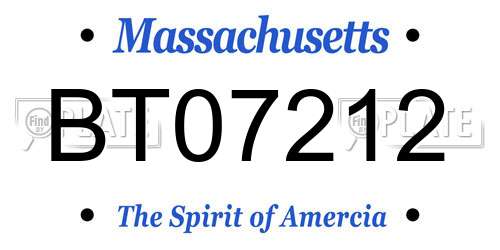 BT07212 Massachusetts License Plate