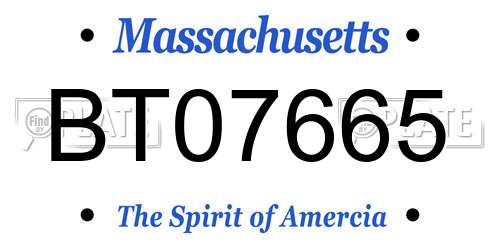 BT07665 Massachusetts License Plate