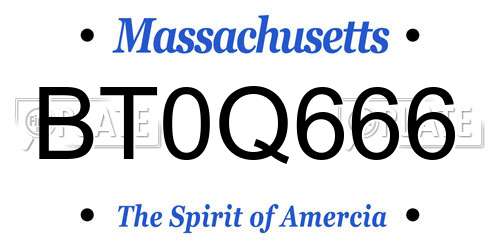BT0Q666 Massachusetts License Plate