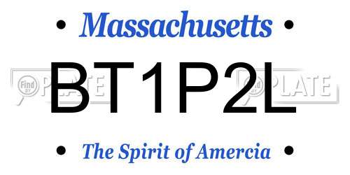 BT1P2L Massachusetts License Plate