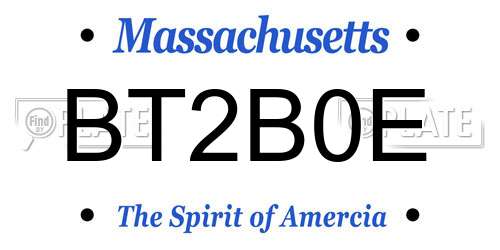 BT2B0E Massachusetts License Plate