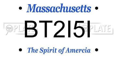 BT2I5I Massachusetts License Plate