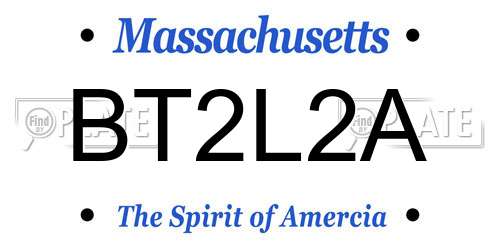 BT2L2A Massachusetts License Plate