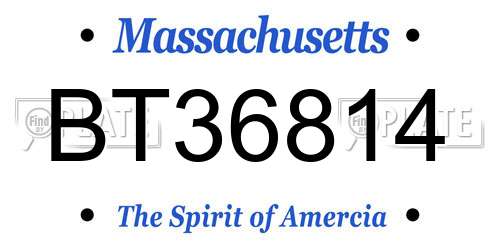 BT36814 Massachusetts License Plate