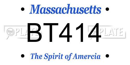BT414 Massachusetts License Plate