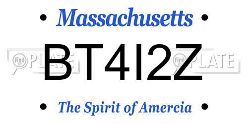 BT4I2Z Massachusetts License Plate
