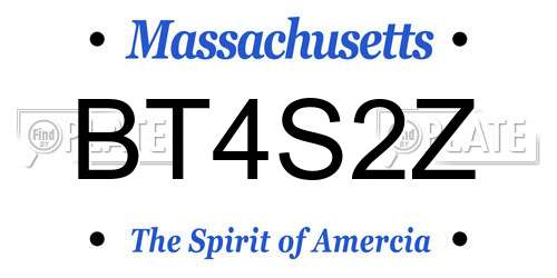 BT4S2Z Massachusetts License Plate