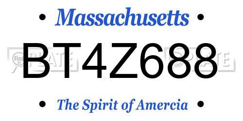 BT4Z688 Massachusetts License Plate