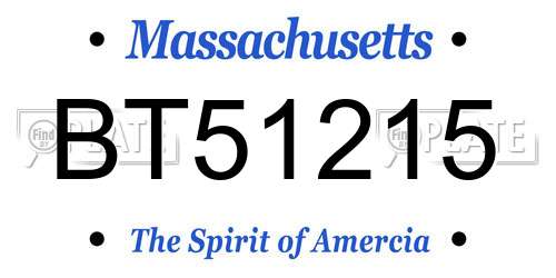 BT51215 Massachusetts License Plate