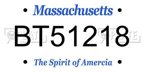 BT51218 Massachusetts License Plate