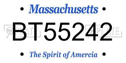 BT55242 Massachusetts License Plate