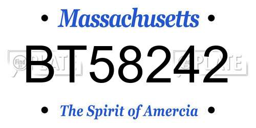 BT58242 Massachusetts License Plate