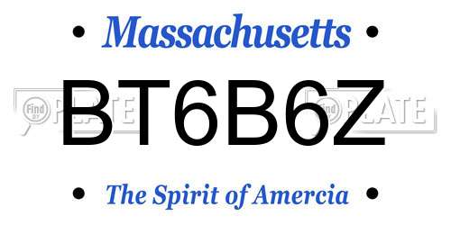 BT6B6Z Massachusetts License Plate