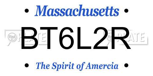 BT6L2R Massachusetts License Plate