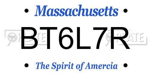 BT6L7R Massachusetts License Plate