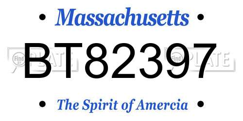 BT82397 Massachusetts License Plate