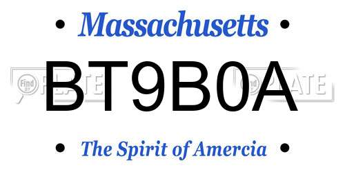 BT9B0A Massachusetts License Plate