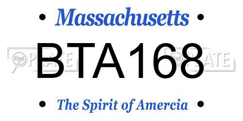 BTA168 Massachusetts License Plate