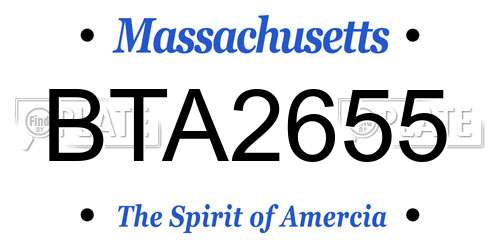 BTA2655 Massachusetts License Plate